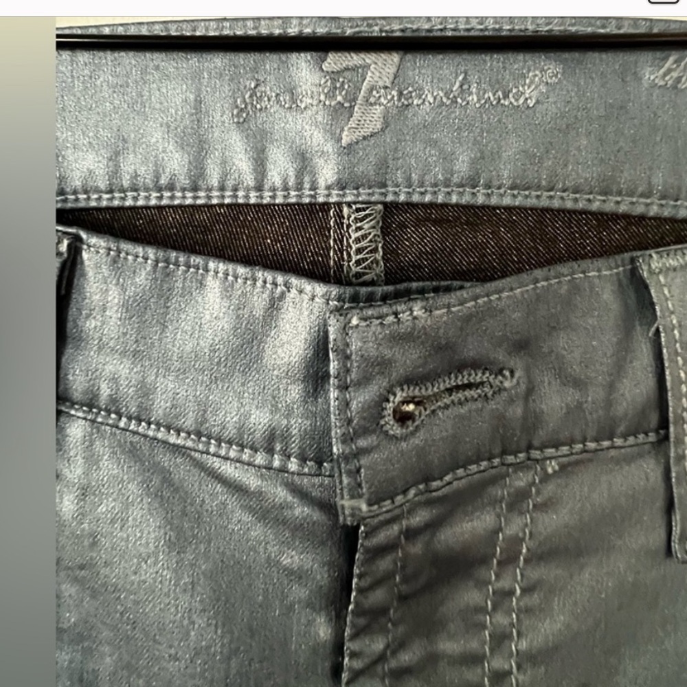 7 For All Mankind Metallic
Coated Skinny Shimmer
Jeans Sz 28 - Picture 9 of 15